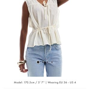 Object Tie Front Ruched Top